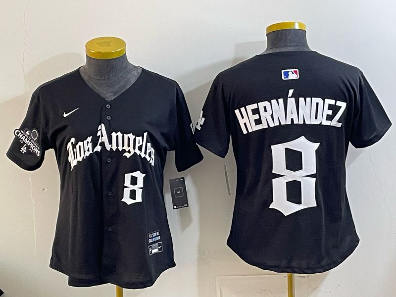 Youth Los Angeles Dodgers #8 Hernandez Black 5th Jointly Name 2026 Nike MLB Jersey style 04->youth mlb jersey->Youth Jersey